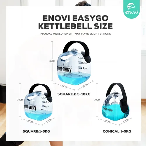 Vista 7 de EasyGo Pesas Rusas, Pesa Rusa Plegable Rellena de Agua, Pesa Rusa Ajustable
