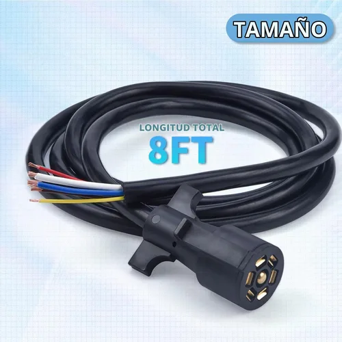 Vista 5 de Arnés de cableado de enchufe de remolque de 7 vías de 8 pies [Cable de alambre de remolque de 7 pines] [Control de freno y luz] [10-14AWG] Conector