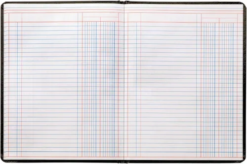 Vista 3 de Adams Libro contable, 2 columnas, cubierto de gamuza negra, 9 1/4 x 7 pulgadas, 80 páginas por libro, Negro