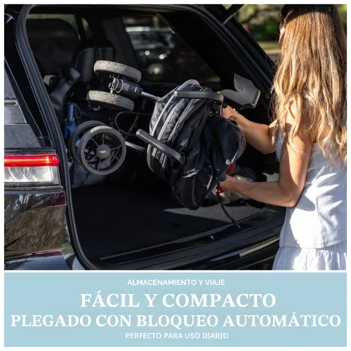 Vista 5 de Baby Delight Carriola Swerve Ligera para viajes y todos los días Reclinación multiposición Plegado compacto Almacenamiento extra Negro
