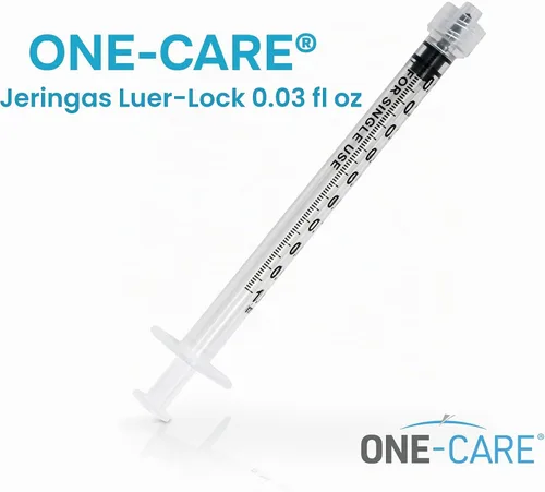 Vista 6 de ONE-CARE Jeringa Luer-Lock, 0.03 fl oz, 100 unidades, envasada en ampolla