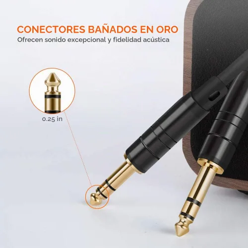 Vista 2 de CableCreation Cable TRS de 1/4'' de 6 pies, Cable de Guitarra de Instrumento de Grado Profesional, Cable de Audio Estéreo Balanceado de 1/4 Pulgada
