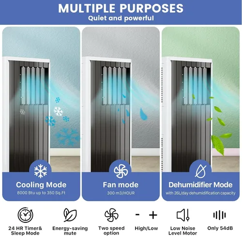 Vista 2 de Garvee 3-in-1 Portable Air Conditioner, 8000 BTU (5000 BTU SACC) AC Unit