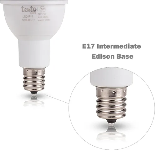 Vista 2 de tento Iluminación E17 R14 Reflector LED 40w Halógeno Reemplazo Intermedio Base Foco (Blanco)