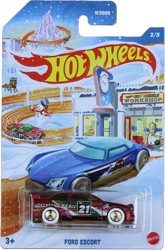 Vista 4 de Hot Wheels Paquete completo de 5 vehículos fundidos a presión para vacaciones de invierno 2021