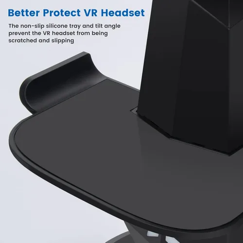 Vista 4 de Lampelc Base de carga para auriculares, soporte de pantalla de realidad virtual para MetaOculus Quest 2, RiftRift S, HTC Vive, auriculares de índice