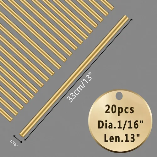 Vista 2 de Varillas de soldadura de latón – 1/16 x 13 pulgadas, 20 varillas, varillas de soldadura sólidas de baja temperatura para manualidades, reparación