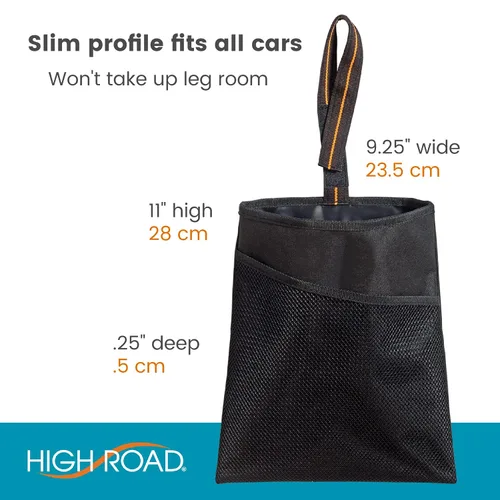 Vista 6 de HIGH ROAD - Bolsa de basura para automóvil con forro a prueba de fugas y bolsillo de almacenamiento Hanging Car Garbage Bag Holds Wet and Dry Car