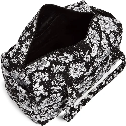 Vista 2 de Vera Bradley Bolsa de viaje grande de algodón para mujer (varios equipos disponibles), Purdue University NegroBlanco Jardín de lluvia - Algodón
