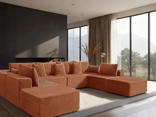 Vista 79 de Sofá modular de gran tamaño de 108 pulgadas, cómodo sofá deshuesado en forma de U para sala de estar, asientos extra profundos, sin montaje, sofá