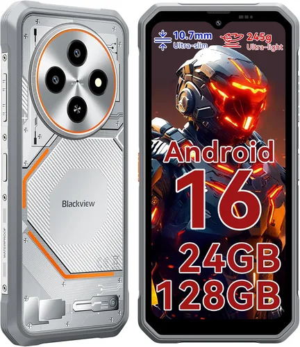Vista 10 de Blackview Fort 2 - Teléfono resistente Android 16, 0.421 in ultra delgado y resistente, teléfono inteligente desbloqueado, 24 GB + 256 GB/2 TB 6.56