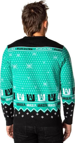 Vista 2 de My Hero Academia Plus Ultra Deku Izuku Midoriya - Suéter feo de Navidad para hombre