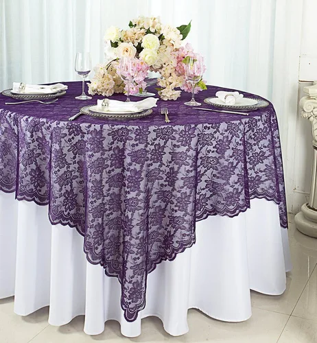 Vista 13 de Superposiciones cuadradas de encaje de 54 pulgadas, manteles de encaje, manteles de encaje, manteles de encaje para decoración de bodas, eventos
