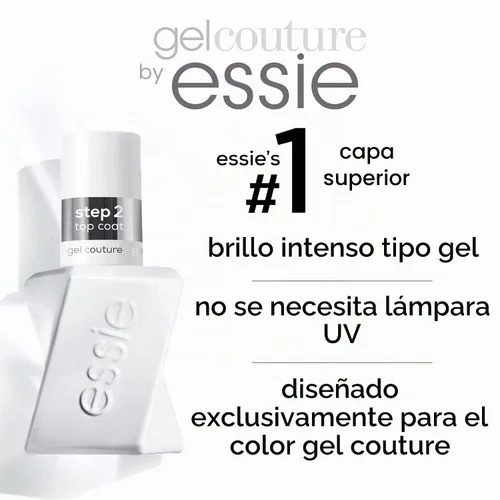 Vista 7 de Essie Gel Couture - Esmalte de uñas de larga duración + kit de capa superior, esmalte de uñas rojo escarlata, Rock The Runway + capa superior