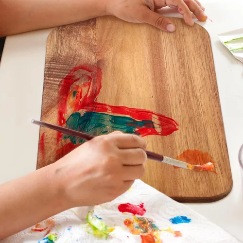 Vista 5 de Patelai Juego de 12 Tablas de Cortar de Madera con Asas, Tabla de Cortar Grande para Servir en la Cocina, Tabla de Cortar Lisa, Regalos a Granel