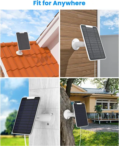 Vista 8 de Cargador de panel solar con conexión micro USB compatible con cámara Arlo Essential Spotlight/XL Spotlight, panel solar Arlo Essential de 5 W, cable