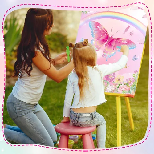 Vista 6 de PLULON Juego de Poner la Cola a la Mariposa para Niños, Póster de Juego de Cumpleaños de Mariposa para Niños y Niñas, Regalos de Fiesta