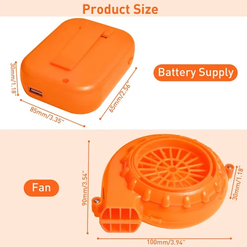 Vista 4 de Uderwarb Reemplazo de ventilador inflable para disfraz, mini ventilador de dinosaurio para disfraz inflable