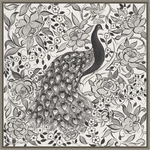Vista 16 de Amanti Art Framed Canvas Wall Art 16x16 Peacock Garden III BW by Miranda Thomas, Framed Wall Art Canvas, Animals Artwork, Modern Decor, Small Poster