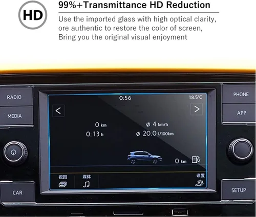 Vista 3 de MBSIX Protector de pantalla de vidrio templado compatible con Jetta 2018-2023, pantalla táctil de 6.5 pulgadas, transparente HD, resistente a