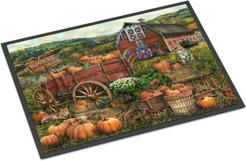 Vista 97 de Caroline's Treasures PTW2009MAT - Felpudo de calabaza y hojas de otoño, 18 x 27 pulgadas, tapete para puerta delantera, interior y exterior