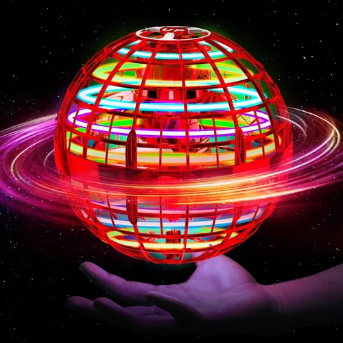 Vista 7 de Ivtivfu Bola de orbe voladora (azul, 2026 actualizada) con luces deslumbrantes, spinner mágico flotante, dron boomerang genial, globo cósmico