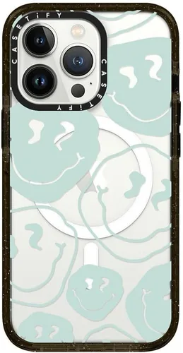 Vista 200 de CASETiFY Funda Impact para iPhone 13 [Protección contra caídas de grado militar 4X de 8.2 pies/Compatible con Magsafe] - #1 Mom - Transparente