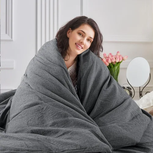Vista 159 de NEXHOME PRO Funda de edredón Twin XL 100% algodón lavado, transpirable, duradera, texturizada, similar al lino, juego de ropa de cama para el hogar