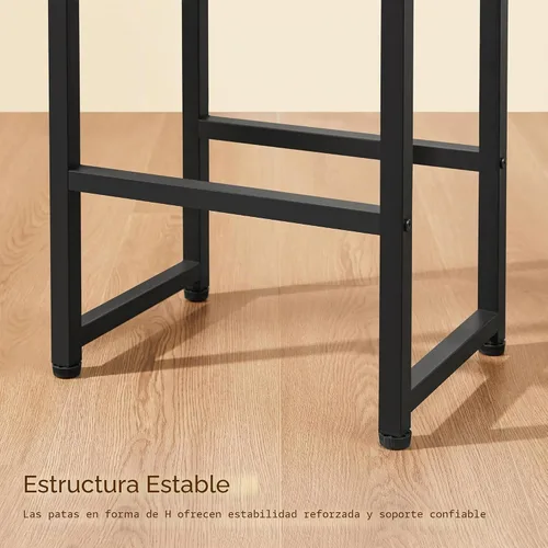Vista 8 de Yaheetech Juego de mesa de comedor de 3 piezas, juego de mesa de pub industrial de 47.5 pulgadas, mesa de cocina de altura de mostrador