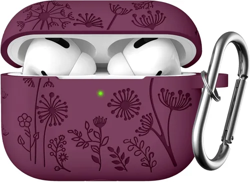 Vista 14 de Lerobo - Funda para AirPods Pro 2, funda de silicona suave con llavero para mujer