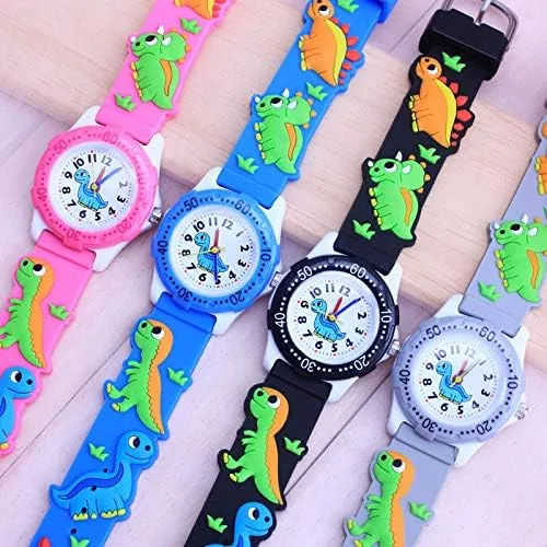 Vista 4 de ele ELEOPTION Kids Watch for Girls Boys Analog Watch, Waterproof Toddlers Digital Watch 3D Cute Cartoon Silicone Strap Watches for Kids Birthday Gift
