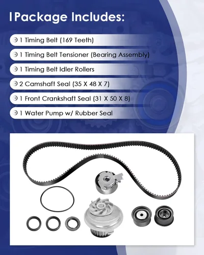 Vista 5 de ECCPP Kit de correa de distribución con bomba de agua compatible 2004-2007 para Chevrolet Optra 1999-2002 para Daewoo Nubira 2004-2008 para Suzuki