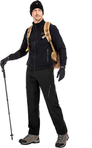 Vista 8 de Jessie Kidden Pantalones de senderismo impermeables para hombre, para exteriores, nieve, esquí, pesca, forro polar, aislante, softshell, pantalones