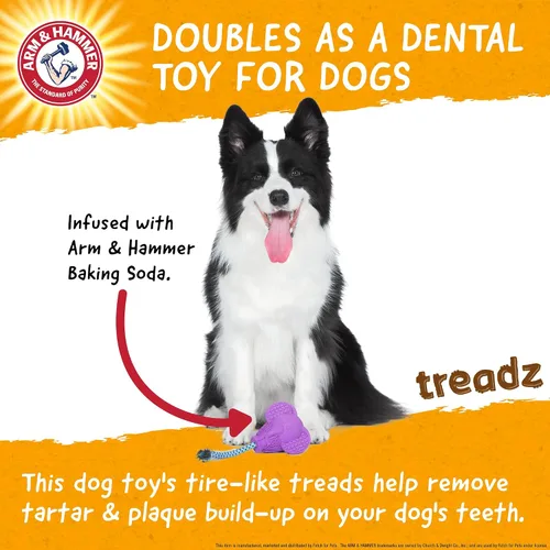 Vista 3 de Arm & Hammer para mascotas Super Treadz Juguete dental grande para masticar en forma de elefante para perros Juguetes dentales para perros