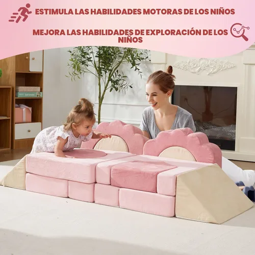 Vista 3 de Juguetes de espuma para trepar para niños pequeños, juego de actividades de escalada y gateo de 13 piezas, bloques de escalada suaves para niños