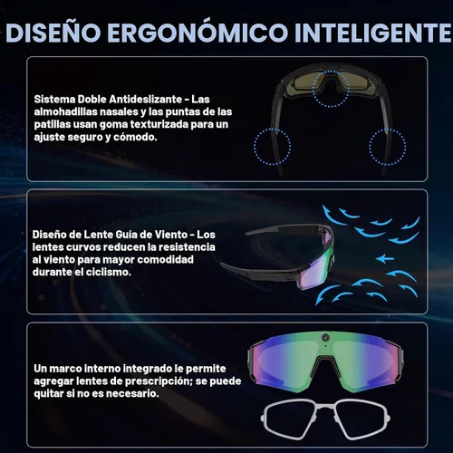 Vista 8 de AI Pro - Lentes de cámara de 32 MP – Gafas de grabación con estabilización EIS de 6 ejes, asistente de voz ChatGPT, lentes de sol polarizados