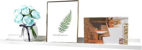Vista 15 de Estantes flotantes montados en la pared, estantes de pared de 12 pulgadas para decoración y almacenamiento, estante de madera de roble macizo Natural