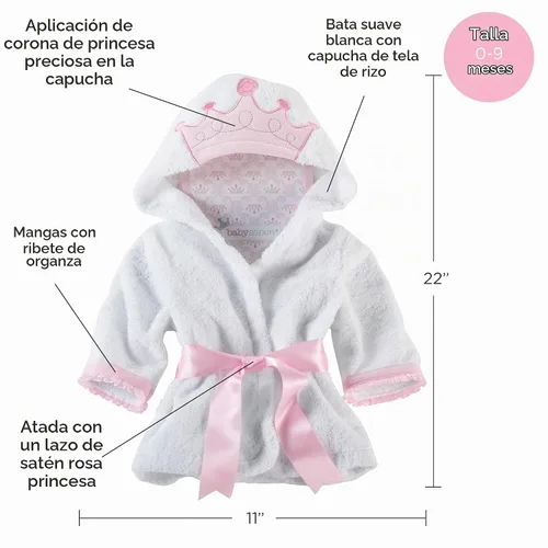 Vista 4 de Bebé Aspen – "Let the Fin Begin" Salida de baño de tiburón azul, 0-9 meses, Princesa, Blanco