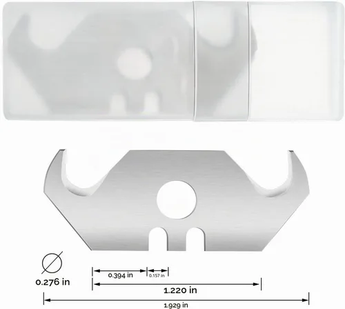 Vista 3 de Mudder Cuchillas de gancho de utilidad Cuchillas de afeitar de gancho de acero para techos y alfombras con caja de plástico(30)