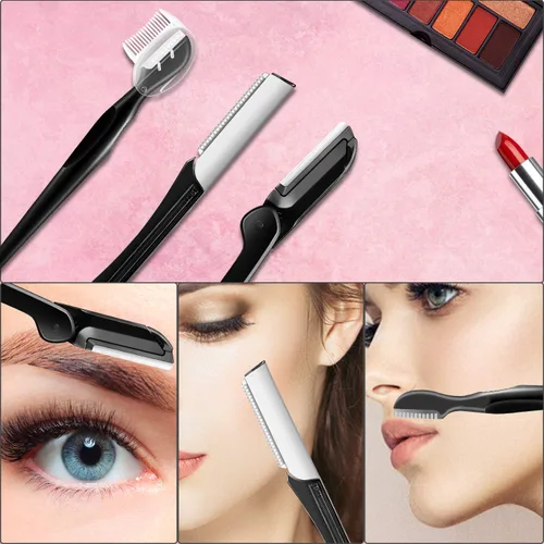 Vista 8 de Kit de cejas, herramientas exfoliantes multiusos para dermaplaning ZTRHYOO - Kit de herramientas de afeitar de cejas para mujeres y niñas, hombres