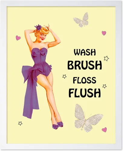 Vista 47 de Poster Master Pin Up Girl Poster - Better Late Than Ugly Print - Butterfly Art - Modern Art - Trendy Art - Gift for Men & Women - Funny Decor for