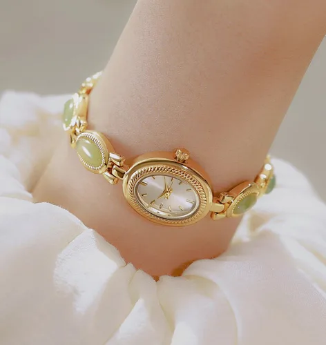 Vista 2 de ADSBIAOYE Elegante reloj de vestir de mujer perla reloj de moda oval dial regalo reloj impermeable para mujer