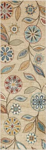 Vista 26 de Maples Rugs Reggie - Alfombra bohemia con estampado floral, 1 pies 8 Gris oscuro