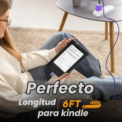 Vista 5 de Cargador Kindle para Kindl de repuesto de cable de carga de automóvil, Paperwhite Amazon Fire HD Tablet 7 8 Paperwhite Fire Charger Old Micro USB