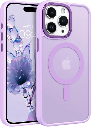 Vista 10 de BENTOBEN Funda magnética para iPhone 15 Pro Max, compatible con MagSafe, translúcida mate, esmerilada, antihuellas, delgada, a prueba de golpes