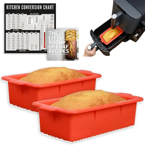 Vista 6 de INFRAOVENS Sartenes de silicona para freidora de aire para hornear, molde antiadherente para pasteles Cosori TurboBlaze 9 en 1 de 6 cuartos