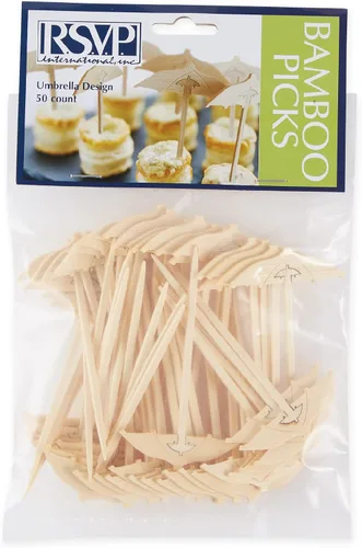 Vista 15 de RSVP International Palillos de bambú compostables para servir y cócteles, aperitivos, 50 unidades, 3.5 pulgadas