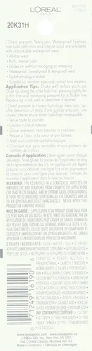 Vista 3 de L'Oreal Paris Delineador de ojos impermeable líquido de precisión telescópica, negro (paquete de 2)