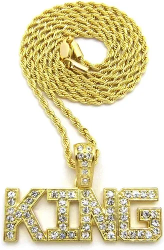 Vista 3 de Collar de cadena cubana, color dorado