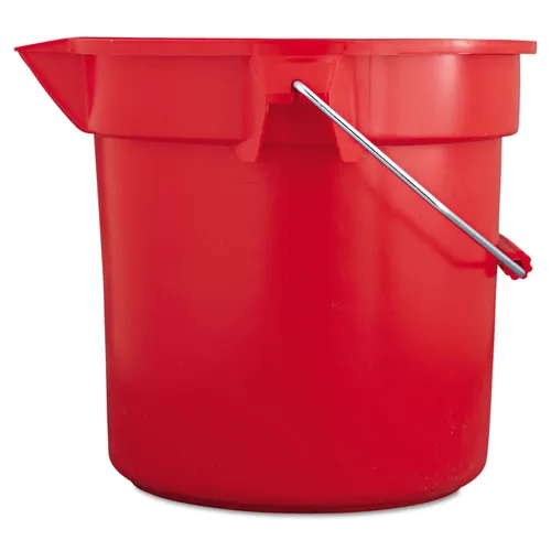 Vista 2 de Rubbermaid Commercial Brute cubeta redondo, 14 cuartos de galón, Rojo, fg261400red